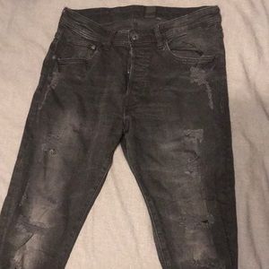 black ripped jeans